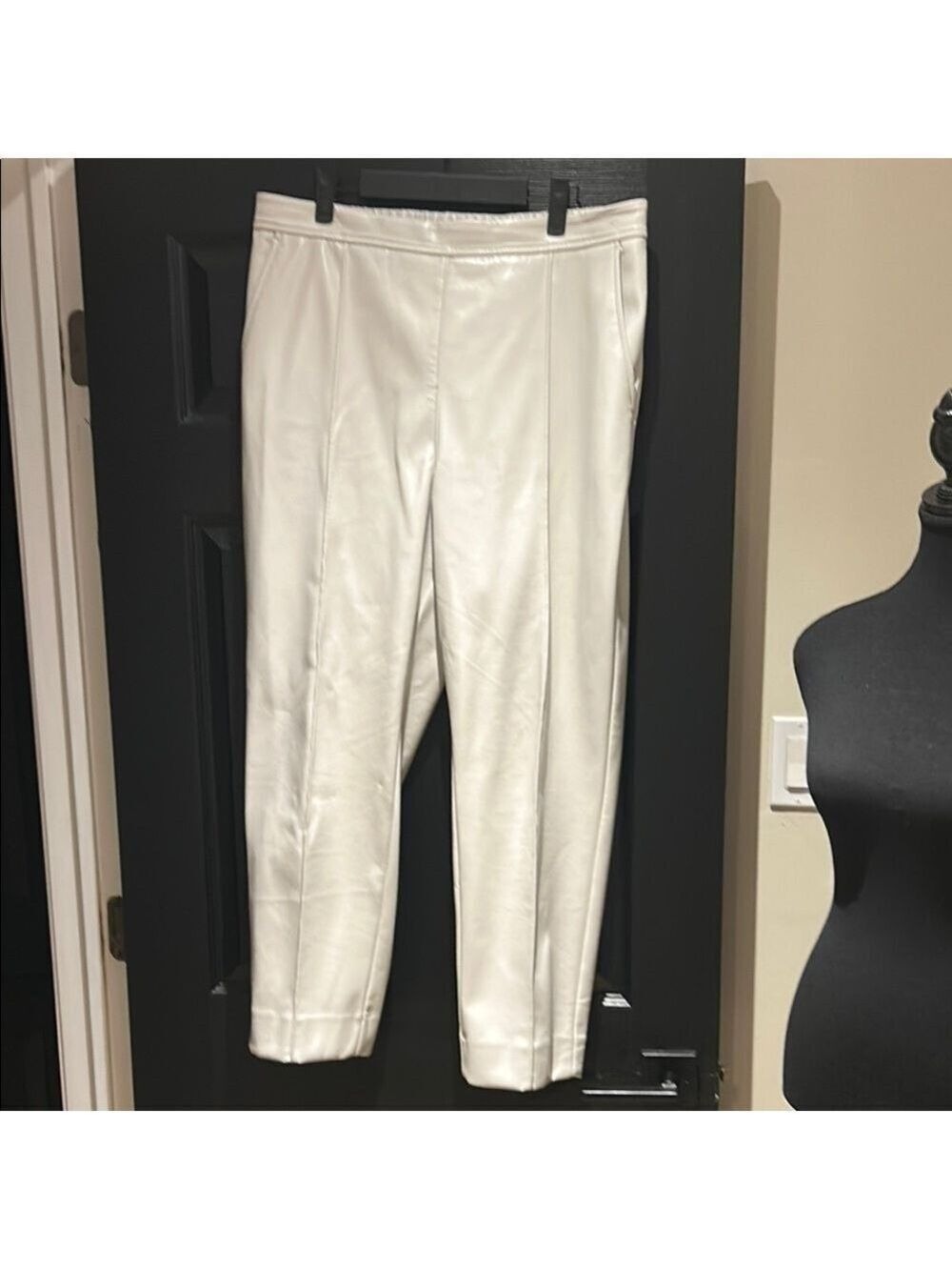 Banana Republic Cream Faux Leather Pants
